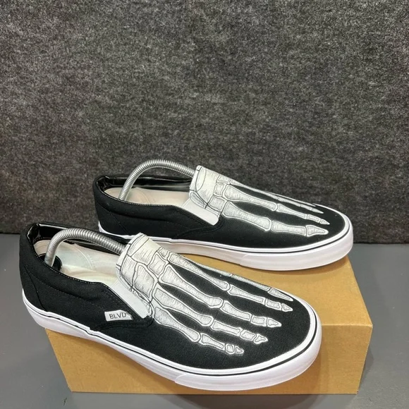 Skeleton Boney Feet Custom BLVD Original Slip Ons Size 10 Mens - Picture 6 of 14